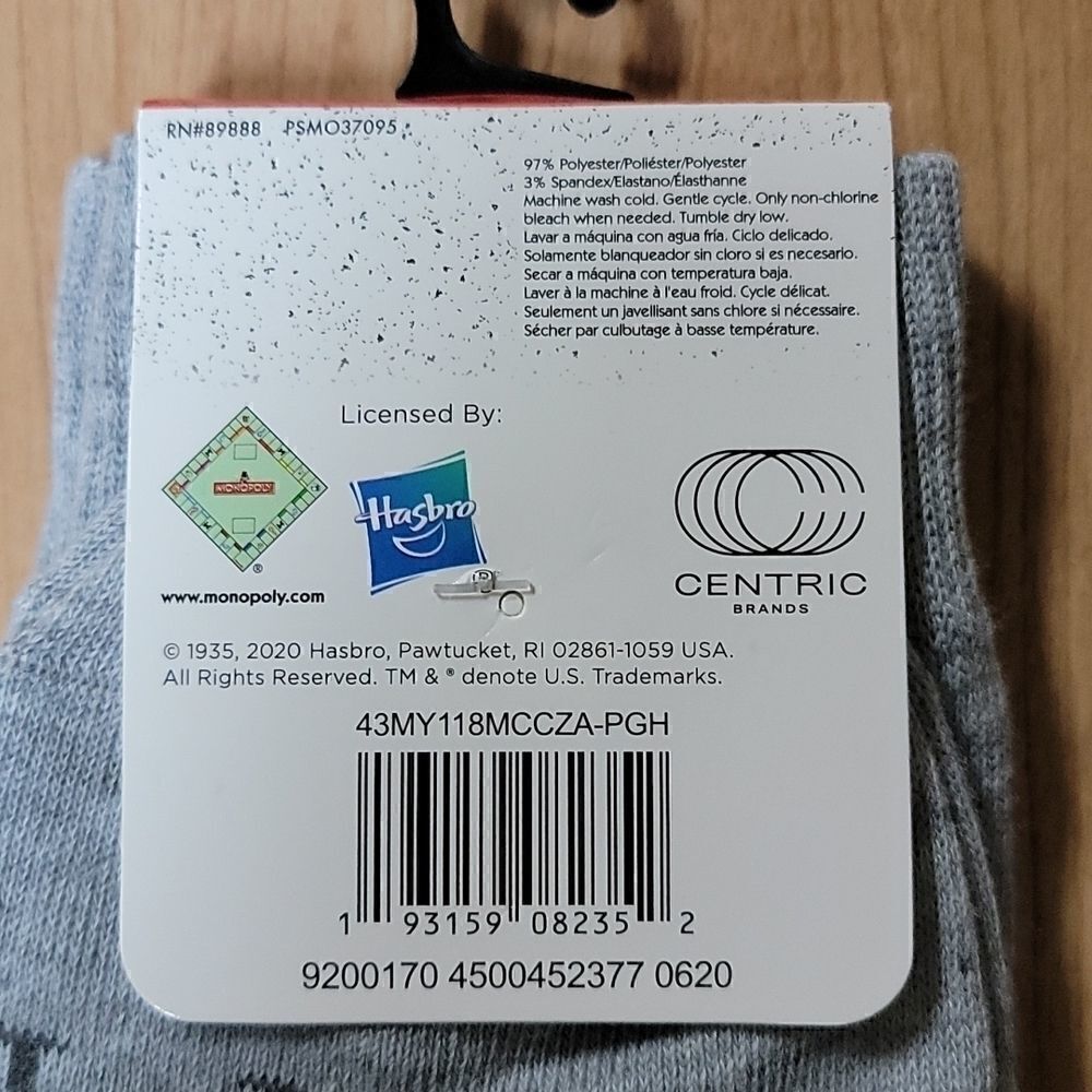 HASBRO MONOPOLY COMMUNITY CHEST CREW SOCKS - NWT - Picture 5 of 5